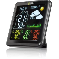 Bresser Wetterstationen Mit Thermo-/Hygro-Außensensor>NATIONAL GEOGRAPHIC VA Farb-Wetterstation mit 3 Außensensoren, schwarz