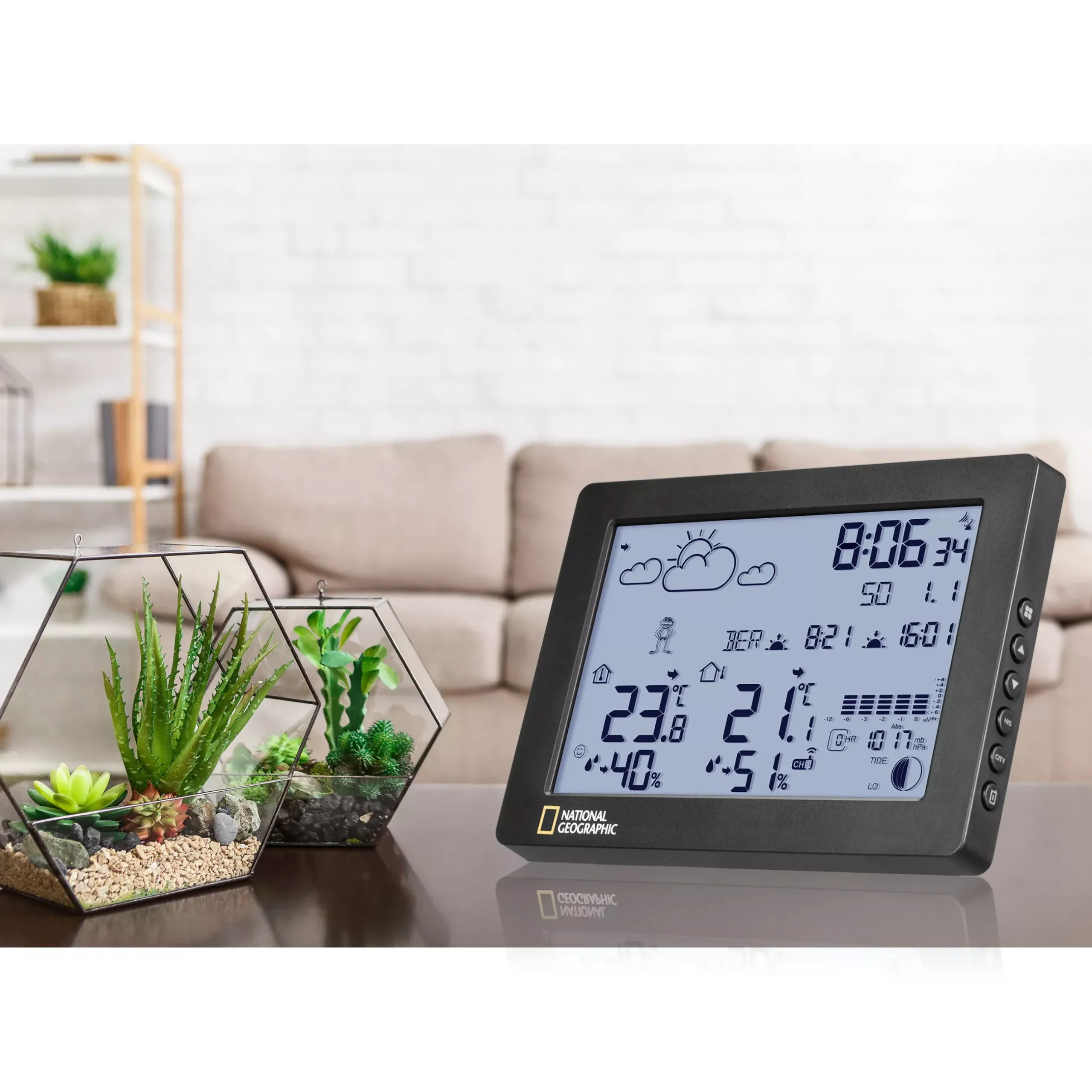 Bresser Wetterstationen Mit Thermo-/Hygro-Außensensor|Raumklimamessgeräte>NATIONAL GEOGRAPHIC Wetterstation BaroTemp HZ