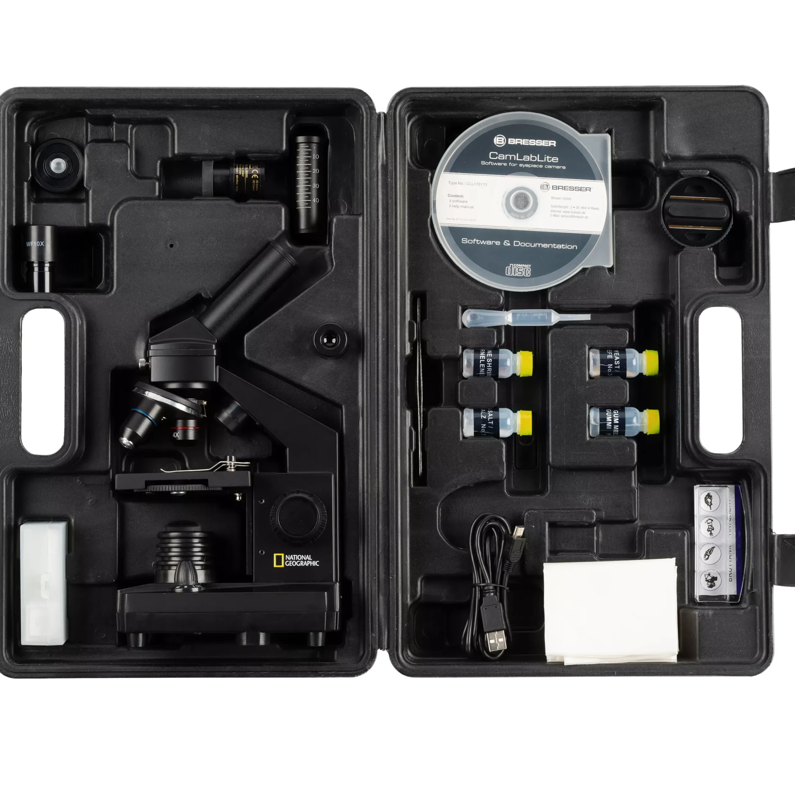 Kinder Bresser Kindermikroskop|Durchlichtmikroskope>NATIONAL GEOGRAPHIC 40x-1024x Mikroskop (inkl. Koffer und USB Okular)